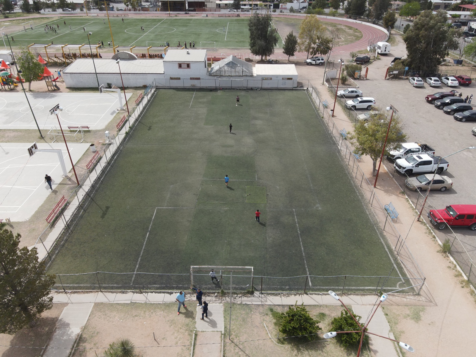 REHABILITACIÓN DE CANCHA FÚTBOL 7 UNIDAD DEPORTIVA EN AGUA PRIETA