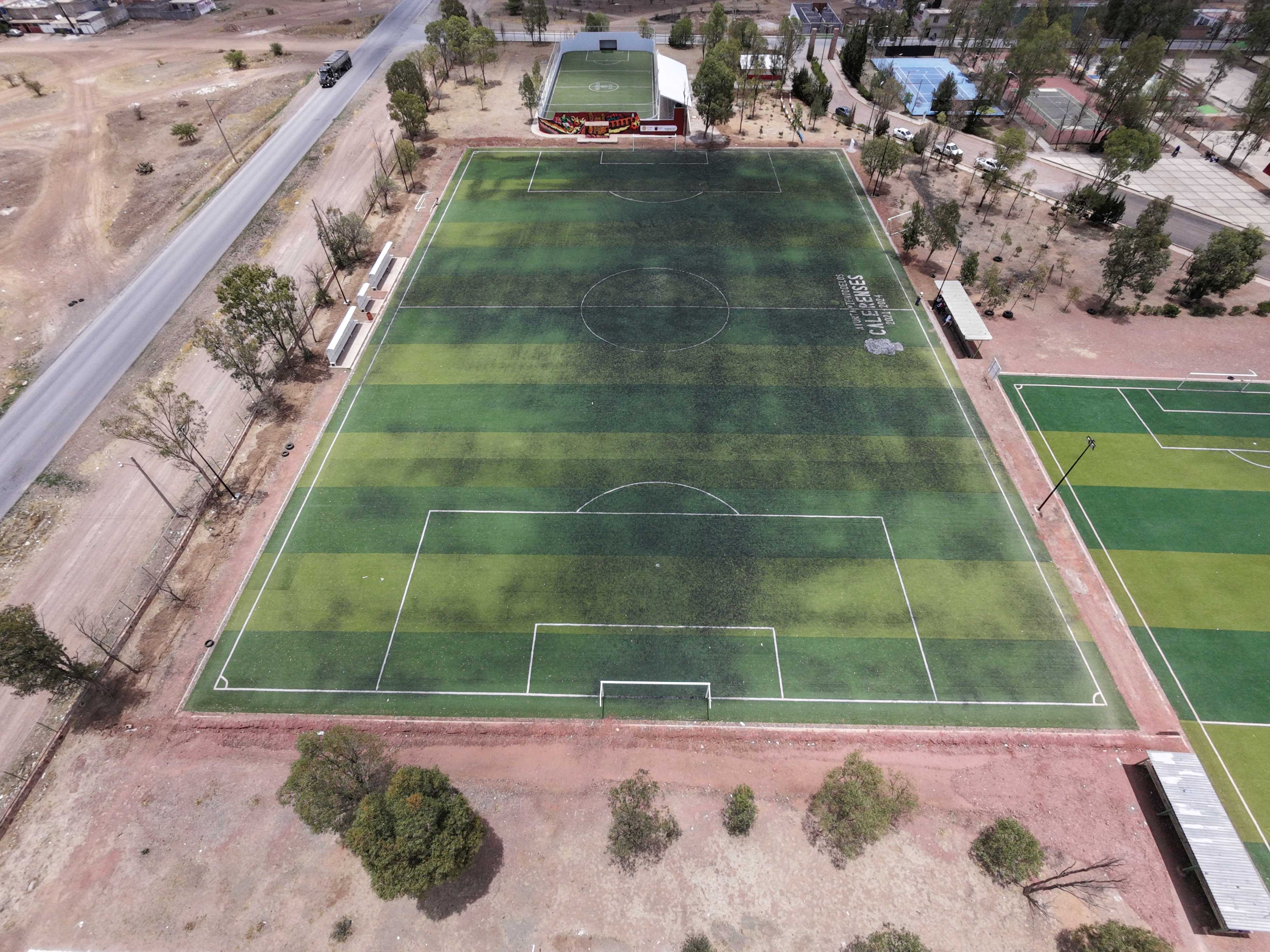 REHABILITACIÓN DE CANCHA FÚTBOL 11 EN UNIDAD DEPORTIVA CALERA EN CALERA