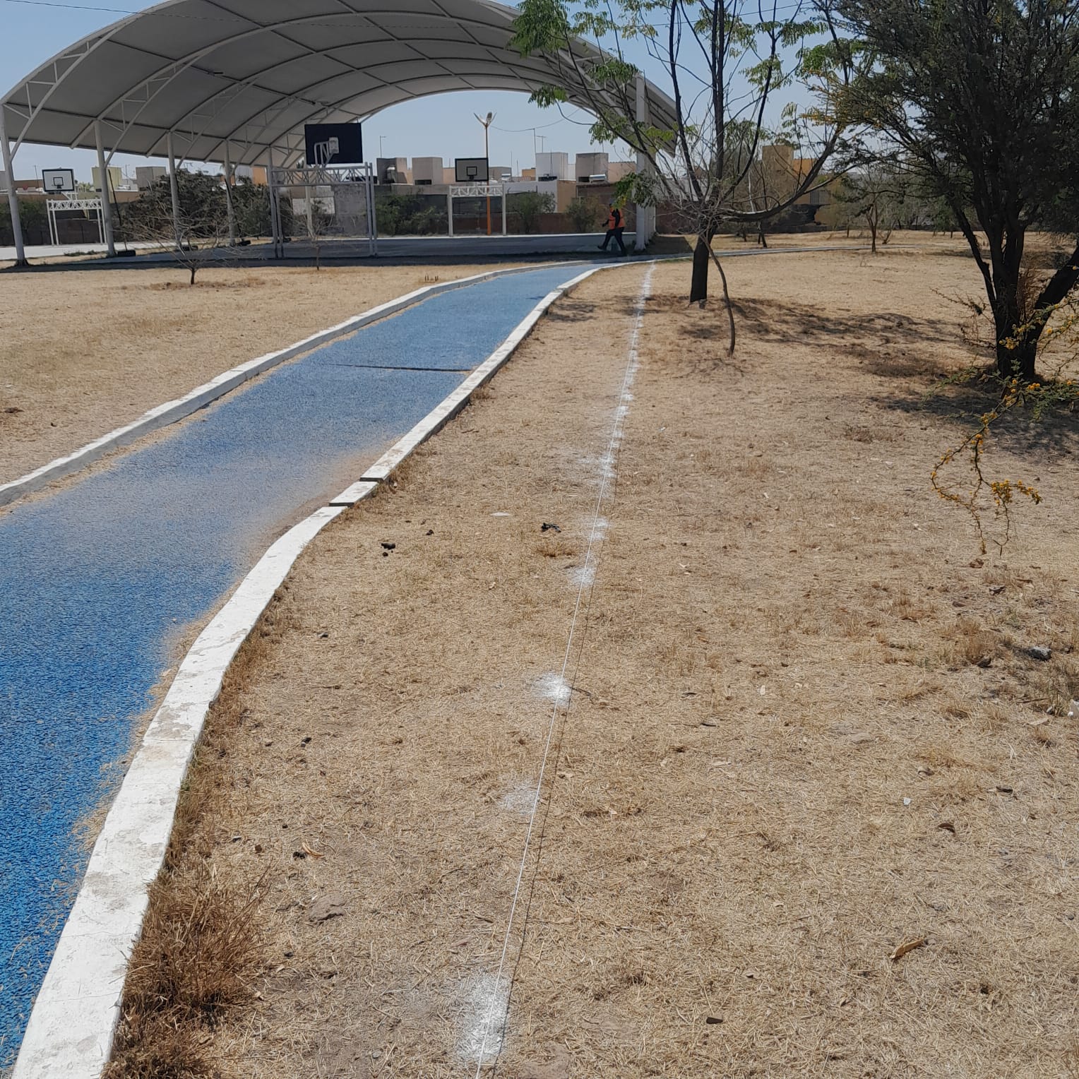 CONSTRUCCIÓN DE CANCHA FÚTBOL 5 EN LOMAS DE SANTA ANITA EN AGUASCALIENTES
