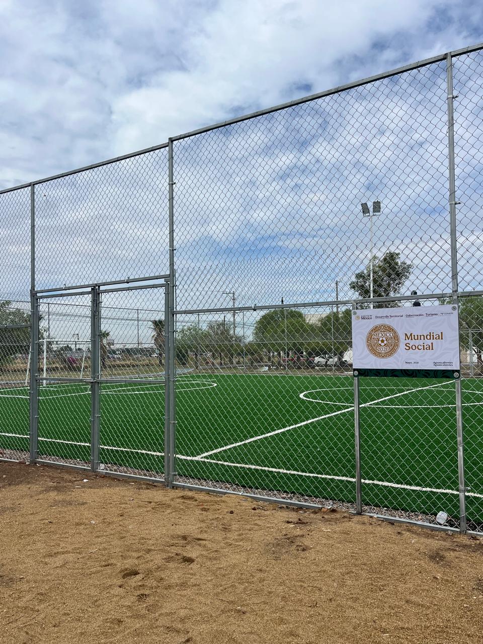 CONSTRUCCIÓN DE CANCHA FÚTBOL 5 VILLA TERESA EN AGUASCALIENTES