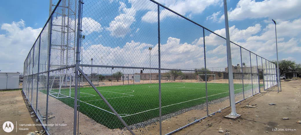 CONSTRUCCIÓN DE CANCHA FÚTBOL 5 GUADALUPE DE ATLAS 1 EN ASIENTOS