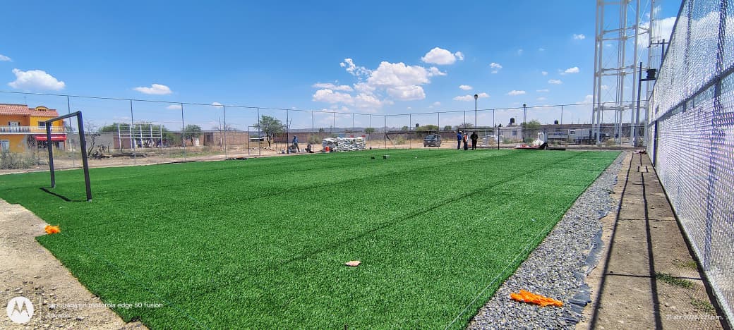CONSTRUCCIÓN DE CANCHA FÚTBOL 5 GUADALUPE DE ATLAS 1 EN ASIENTOS