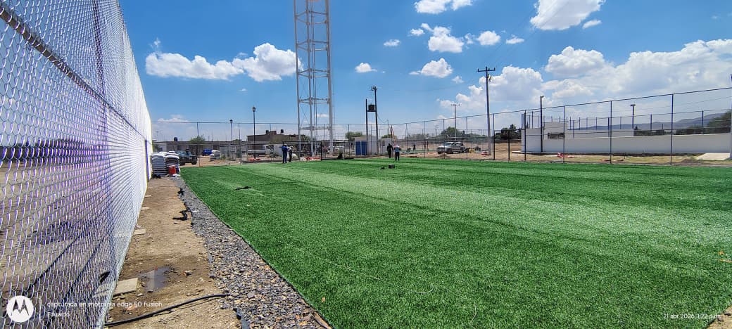 CONSTRUCCIÓN DE CANCHA FÚTBOL 5 GUADALUPE DE ATLAS 2 EN ASIENTOS