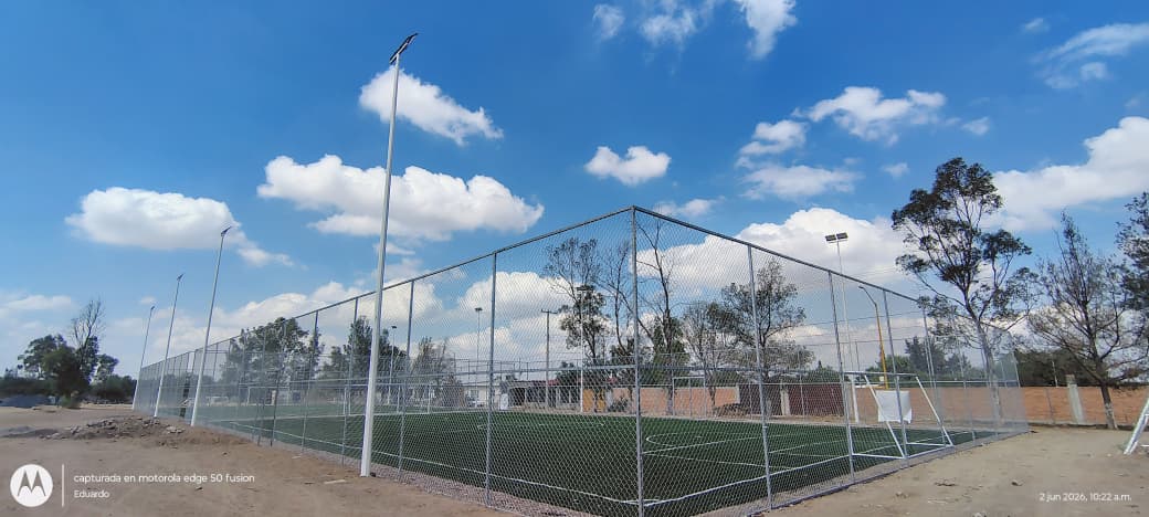 CONSTRUCCIÓN DE CANCHA FÚTBOL 5 EN UNIDAD DEPORTIVA SOR JUANA INÉS DE LA CRUZ 2 EN EL LLANO