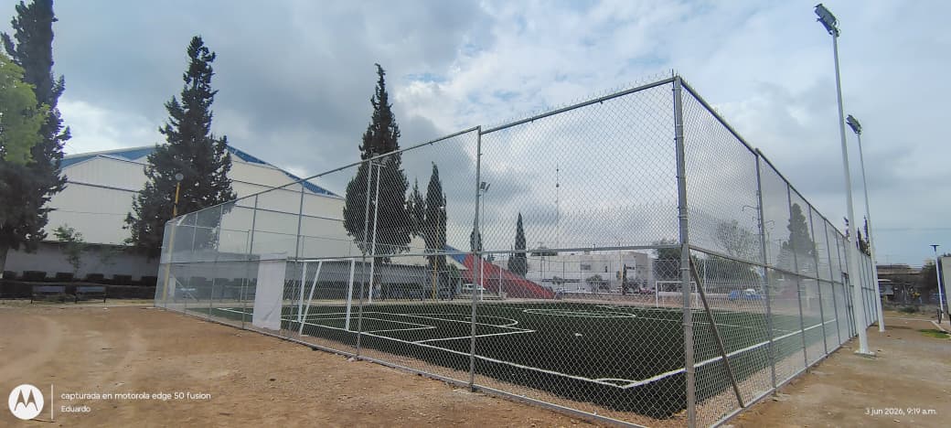 CONSTRUCCIÓN DE CANCHA FÚTBOL 5 EN UNIDAD DEPORTIVA MIGUEL HIDALGO 2 EN RINCÓN DE ROMOS