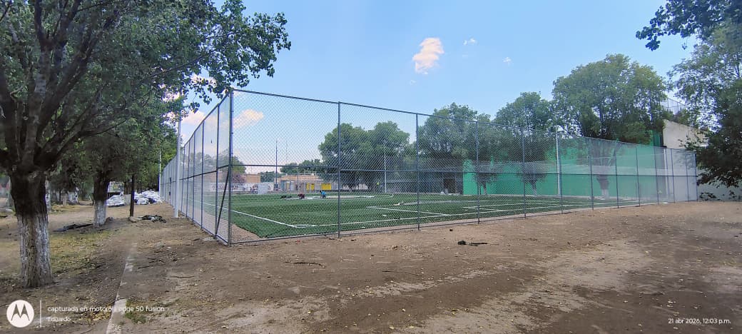 CONSTRUCCIÓN DE CANCHA FÚTBOL 7 EN UNIDAD DEPORTIVA MIGUEL HIDALGO 1 EN RINCÓN DE ROMOS