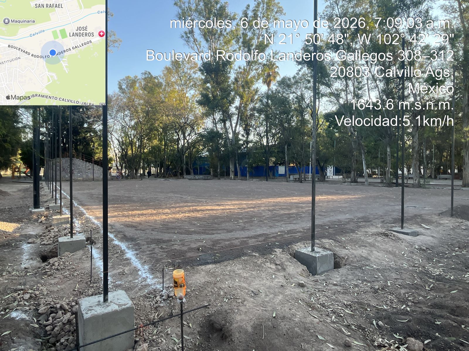 CONSTRUCCIÓN DE CANCHA FÚTBOL 5 EN CANCHA PARQUE INFANTIL RAÚL MARTÍNEZ VELASCO EN CALVILLO