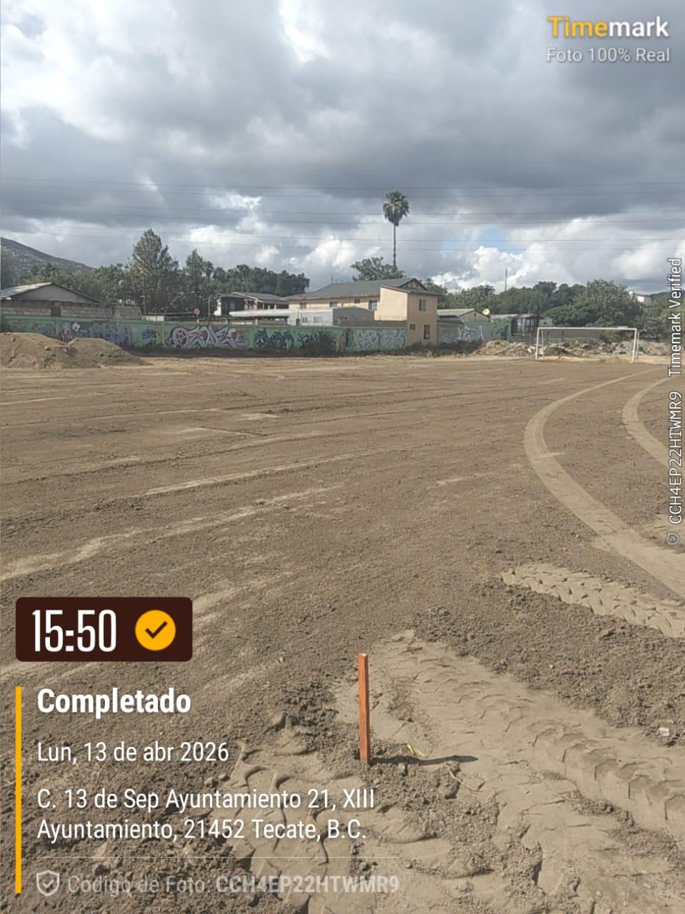 CONSTRUCCIÓN DE CANCHA FÚTBOL 5 EN CAMPO RÍO ÁLAMAR EN TECATE