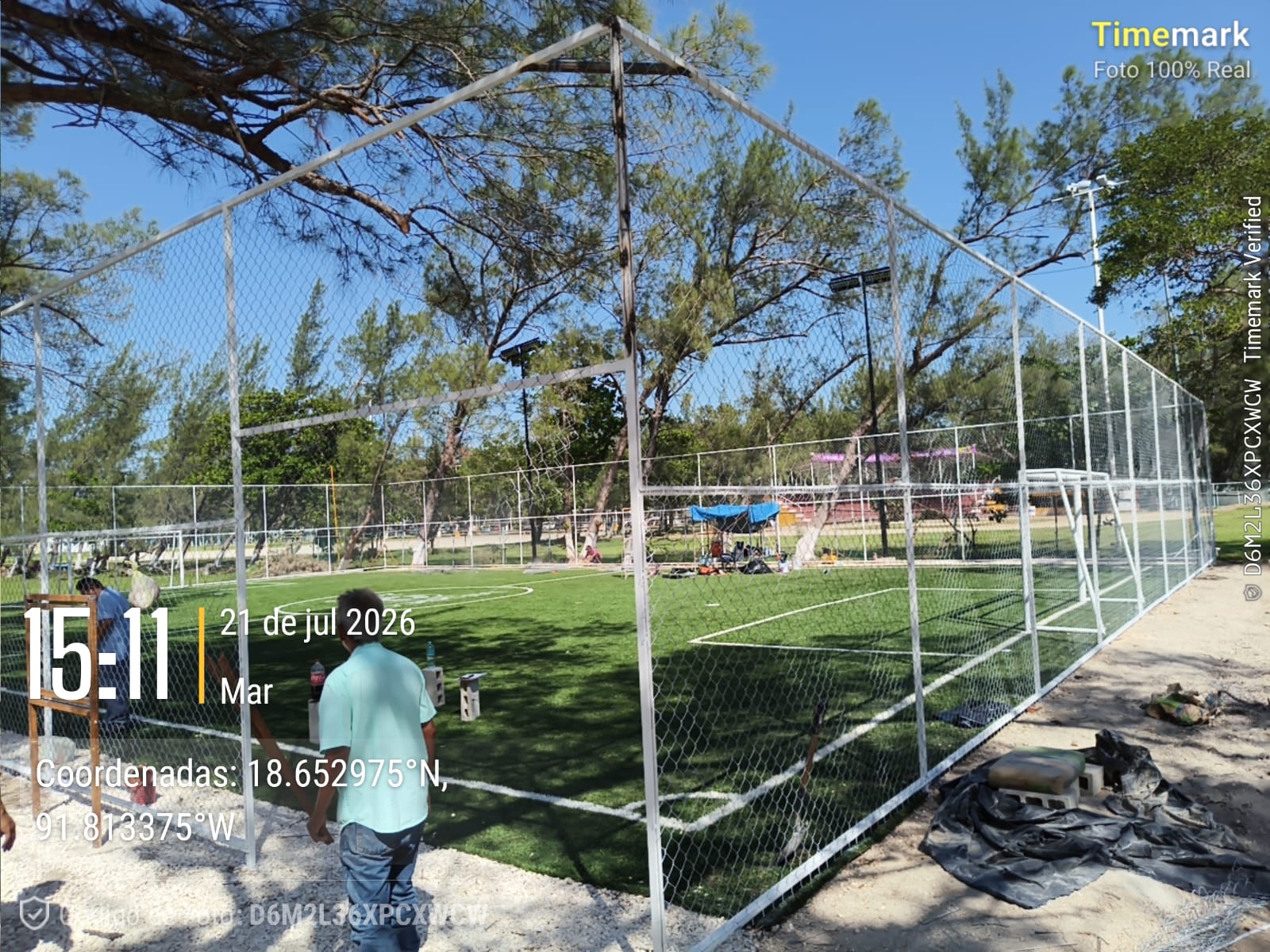 CONSTRUCCIÓN DE CANCHA DE FÚTBOL 5  EN LA CANCHA DEPORTIVA PLAYA NORTE EN CARMEN