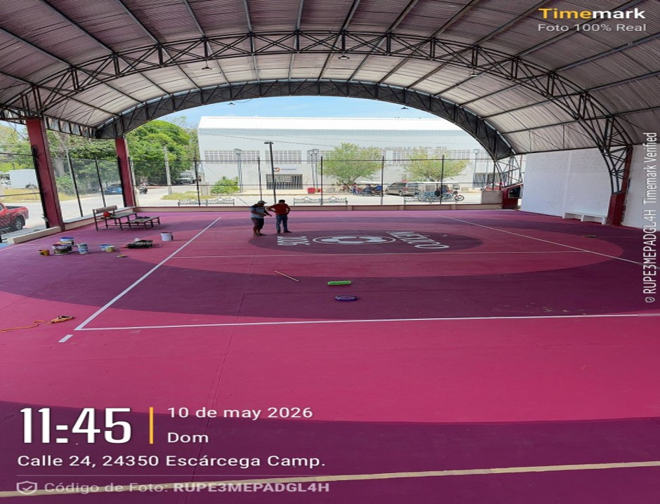REHABILITACIÓN DE MULTICANCHA EN MARÍA DOLORES CAMPOS ELÍAS EN ESCÁRCEGA
