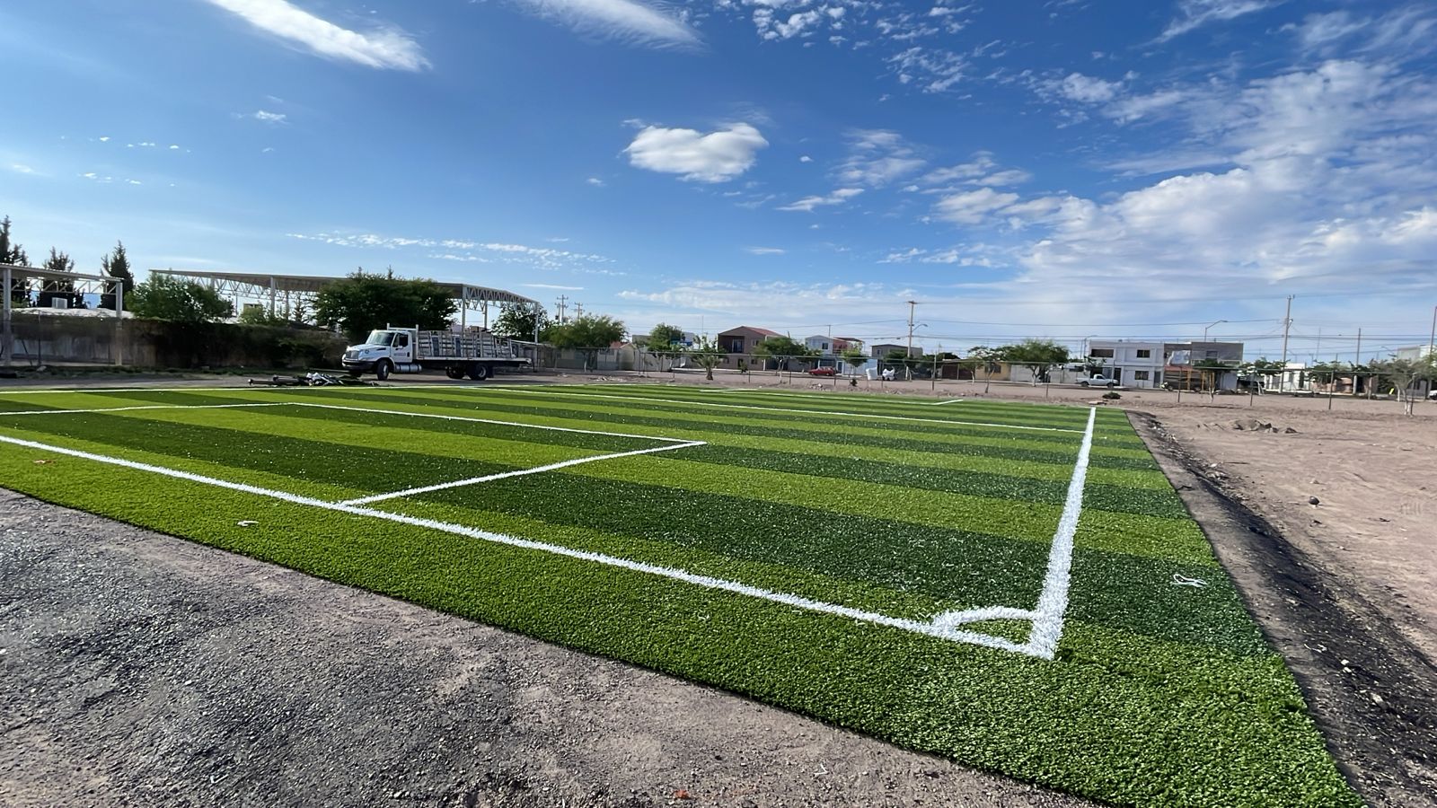 CONSTRUCCIÓN DE CANCHA DE FÚTBOL 5 EN CENTRO COMUNITARÍO LADERAS DEL NORTE EN DELICIAS