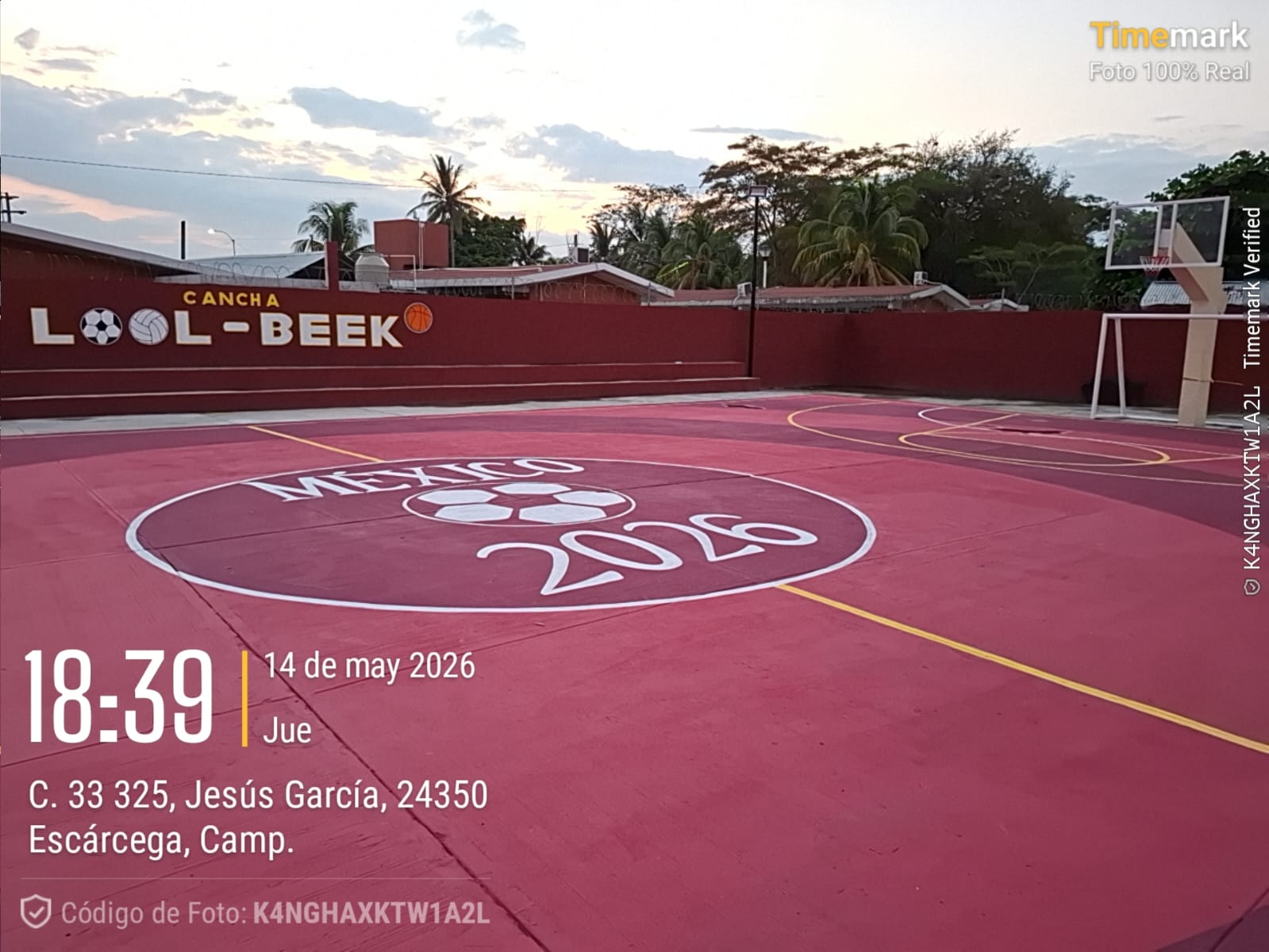 REHABILITACIÓN DE MULTICANCHA EN EL CENTRO DEPORTIVO LOOL BEEK EN ESCÁRCEGA