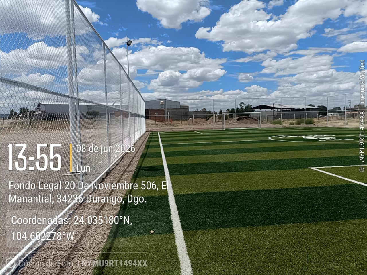CONSTRUCCIÓN DE CANCHA DE FÚTBOL 5 EN POLIDEPORTIVO MARIO VÁZQUEZ RAÑA EN DURANGO