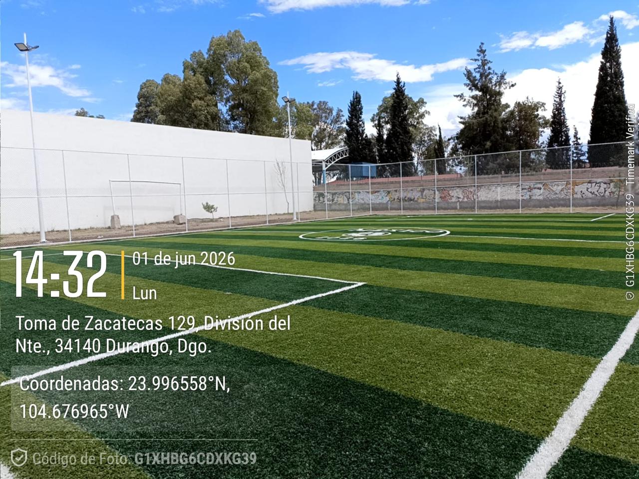 CONSTRUCCIÓN DE CANCHA DE FÚTBOL 5 EN PALACIO DE LOS COMBATES EN DURANGO