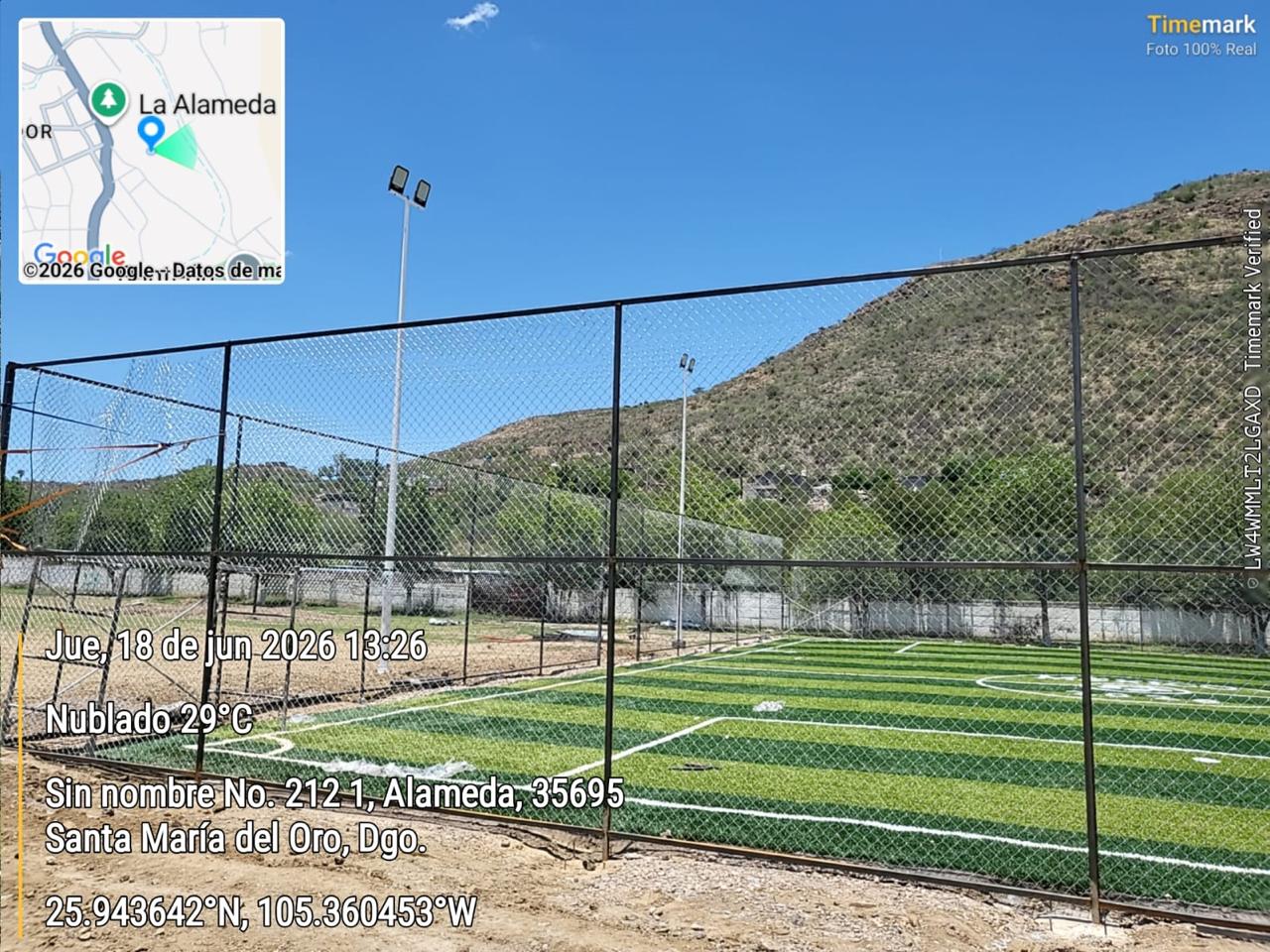 CONSTRUCCIÓN DE CANCHA DE FÚTBOL 5 EN DEPORTIVA ALAMEDA EN EL ORO