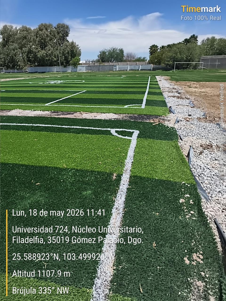 CONSTRUCCIÓN DE CANCHA DE FÚTBOL 5 EN UNIDAD DEPORTIVA FRANCISCO GÓMEZ PALACIO 2 EN GÓMEZ PALACIO