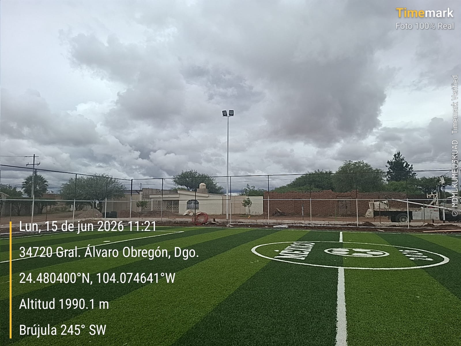 CONSTRUCCIÓN DE CANCHA DE FÚTBOL 5 ÁLVARO OBREGÓN EN GUADALUPE VICTORIA