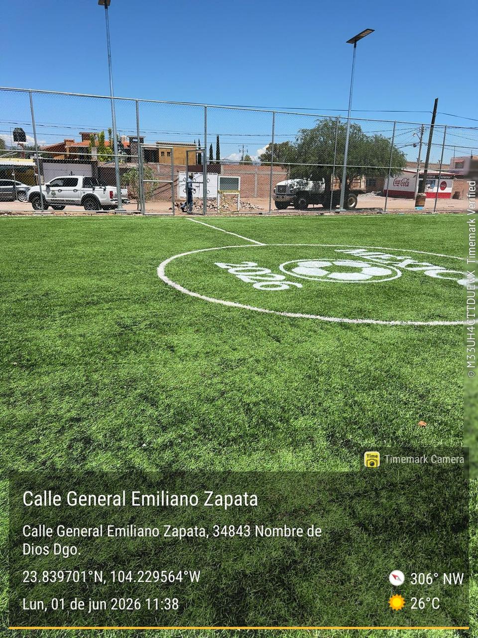 CONSTRUCCIÓN DE CANCHA DE FÚTBOL 5 EN PARQUE LA COLONIA EN NOMBRE DE DIOS