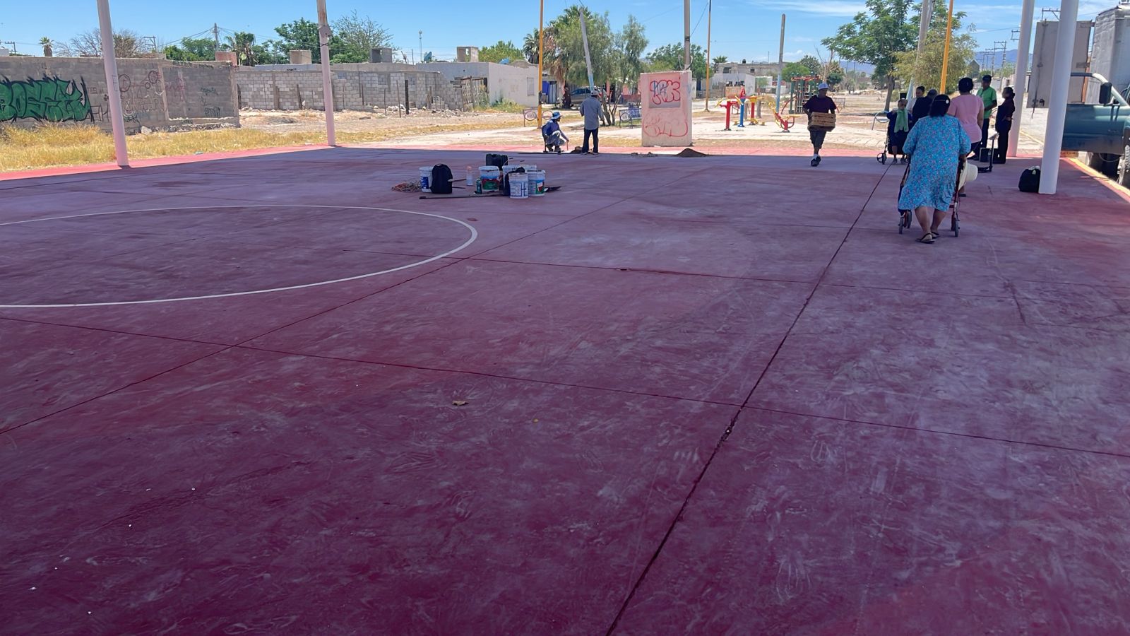 REHABILITACIÓN DE MULTICANCHA EN COLONIA EL CENTENARIO EN GÓMEZ PALACIO