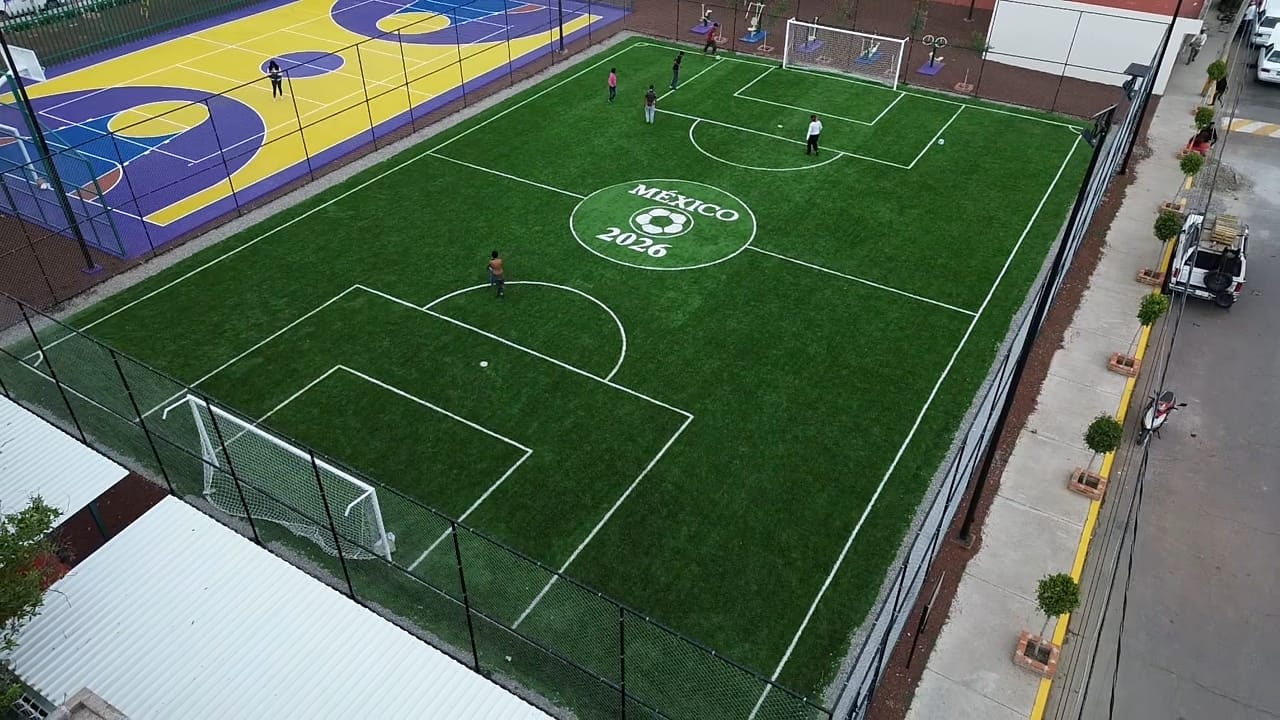 CONSTRUCCIÓN DE CANCHA FÚTBOL 5 EN SAN MIGUEL JACALONES EN CHALCO