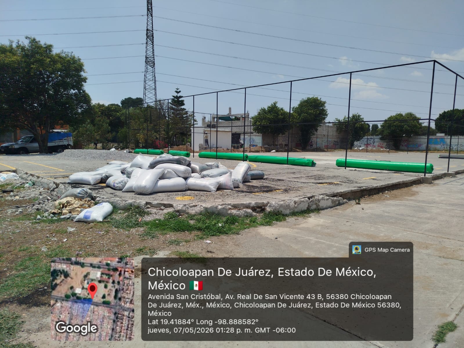 CONSTRUCCIÓN DE CANCHA FÚTBOL 5 EN CHICOLOAPAN DE JUÁREZ 1 EN CHICOLOAPAN