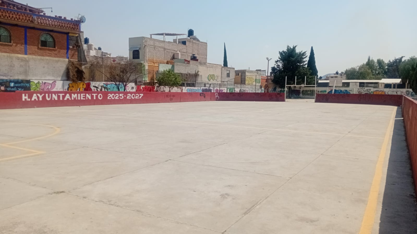 CONSTRUCCIÓN DE CANCHA FÚTBOL 5 EN CHICOLOAPAN DE JUÁREZ 2 EN CHICOLOAPAN