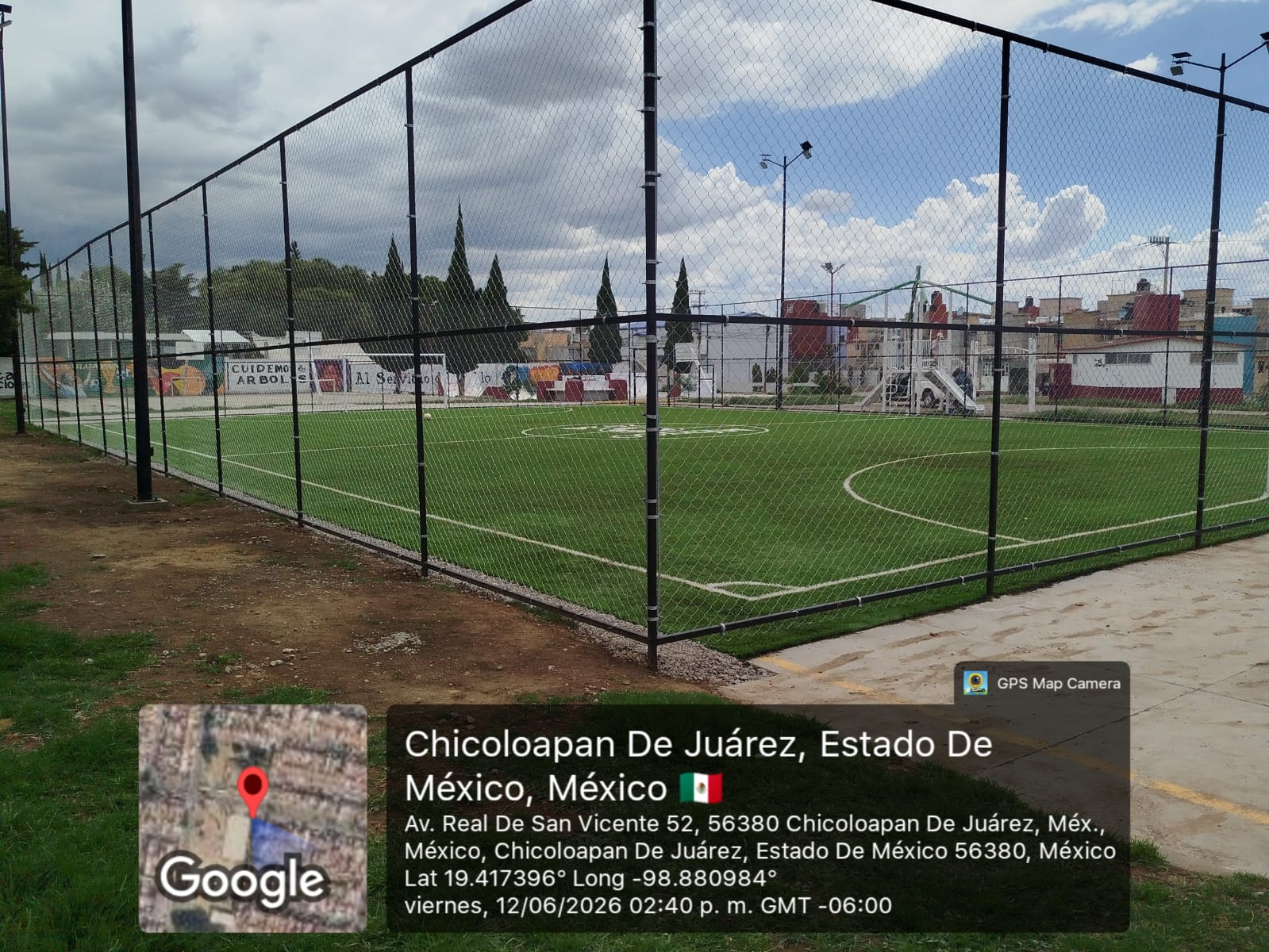 CONSTRUCCIÓN DE CANCHA FÚTBOL 5 EN CHICOLOAPAN DE JUÁREZ 2 EN CHICOLOAPAN