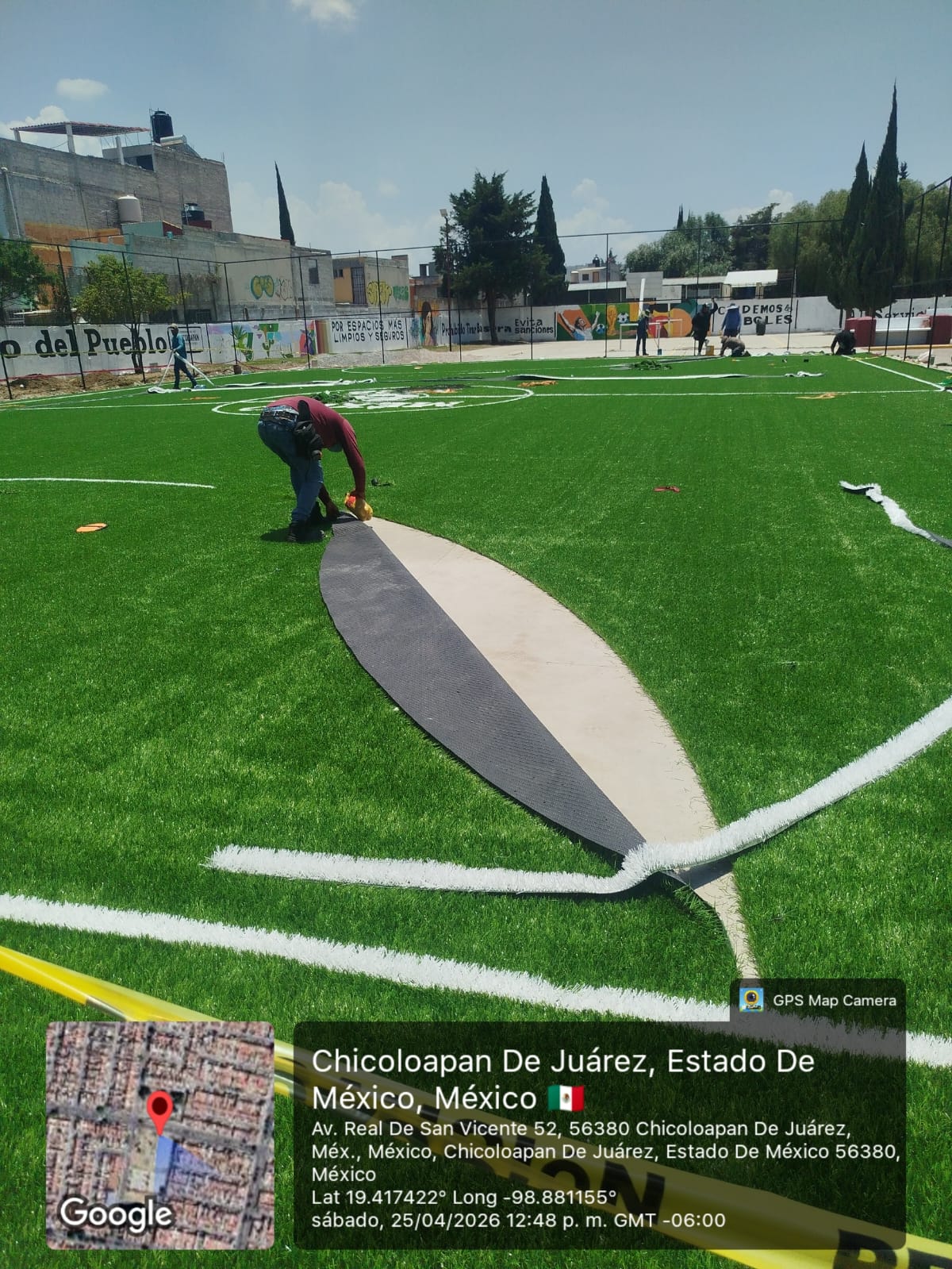 CONSTRUCCIÓN DE CANCHA FÚTBOL 5 EN CHICOLOAPAN DE JUÁREZ 2 EN CHICOLOAPAN