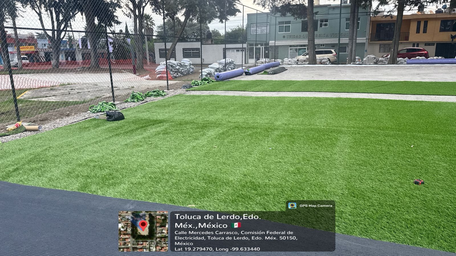 CONSTRUCCIÓN DE CANCHA FÚTBOL 7 EN PARQUE LAURA MENDEZ CUENCA EN TOLUCA