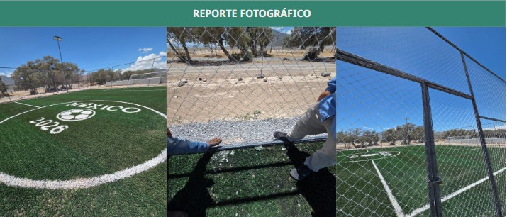 CONSTRUCCIÓN DE CANCHA FÚTBOL 5 EN UNIDAD DEPORTIVA LA CALZADA EN CUATRO CIÉNEGAS