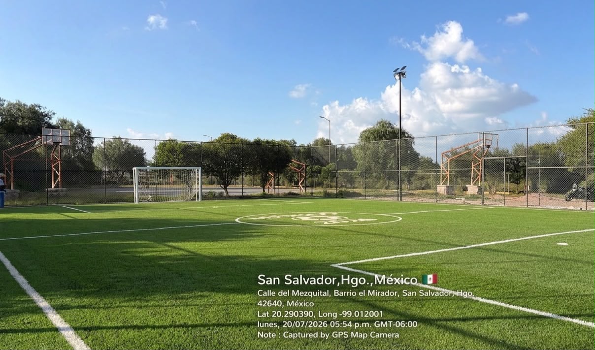 CONSTRUCCIÓN DE CANCHA FÚTBOL 5 EN UNIDAD DEPORTIVA SAN SALVADOR 