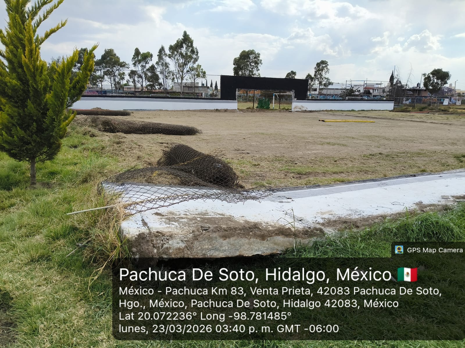 CONSTRUCCIÓN DE CANCHA FÚTBOL 5 EN UNIDAD DEPORTIVA MUNICIPAL EN PACHUCA DE SOTO