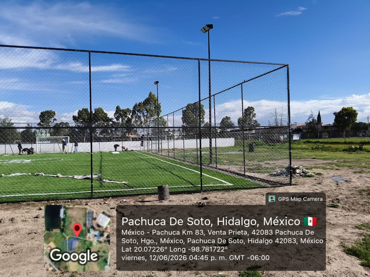 CONSTRUCCIÓN DE CANCHA FÚTBOL 5 EN UNIDAD DEPORTIVA MUNICIPAL EN PACHUCA DE SOTO