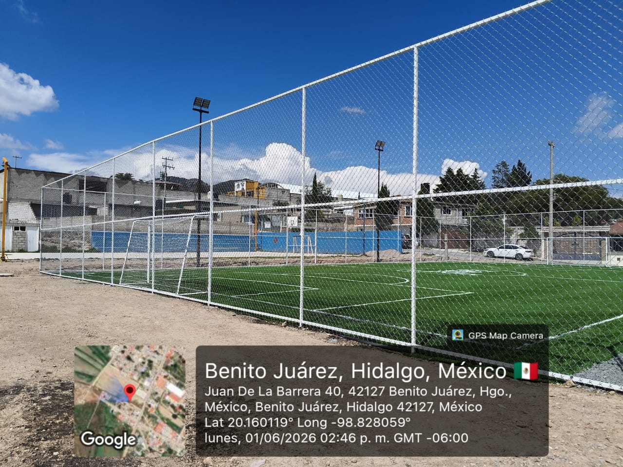 CONSTRUCCIÓN DE CANCHA FÚTBOL 5 EN BENITO JUÁREZ EN MINERAL DEL CHICO