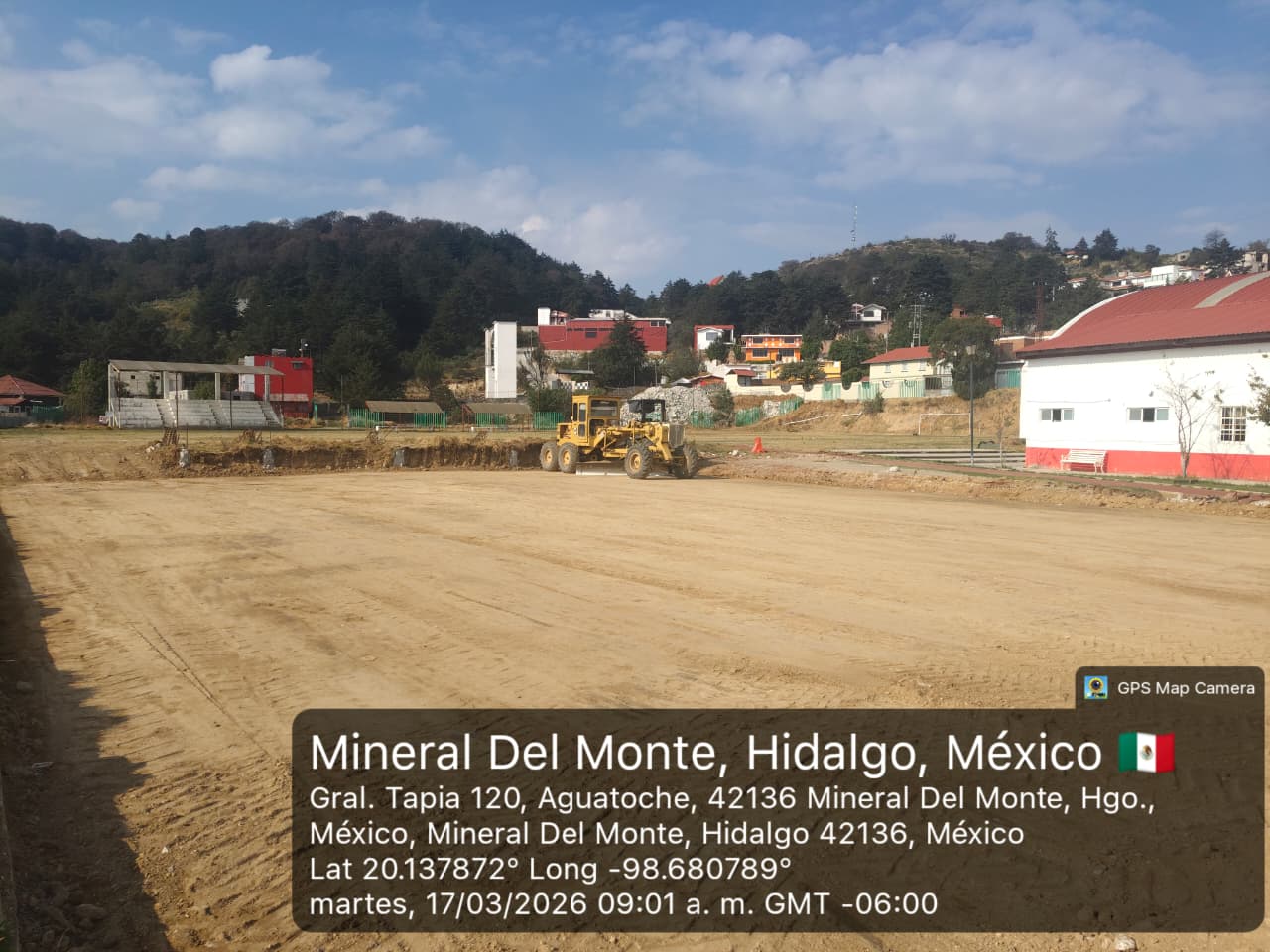 CONSTRUCCIÓN DE CANCHA FÚTBOL 5 EN UNIDAD DEPORTIVA CENTRO EN MINERAL DEL MONTE