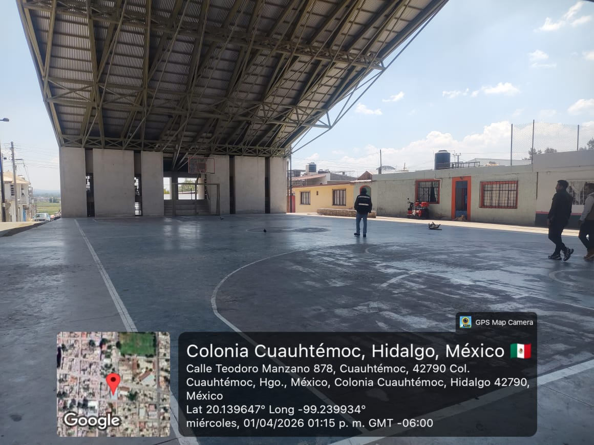 REHABILITACIÓN DE MULTICANCHA EN CUAUHTÉMOC EN TLAHUELILPAN