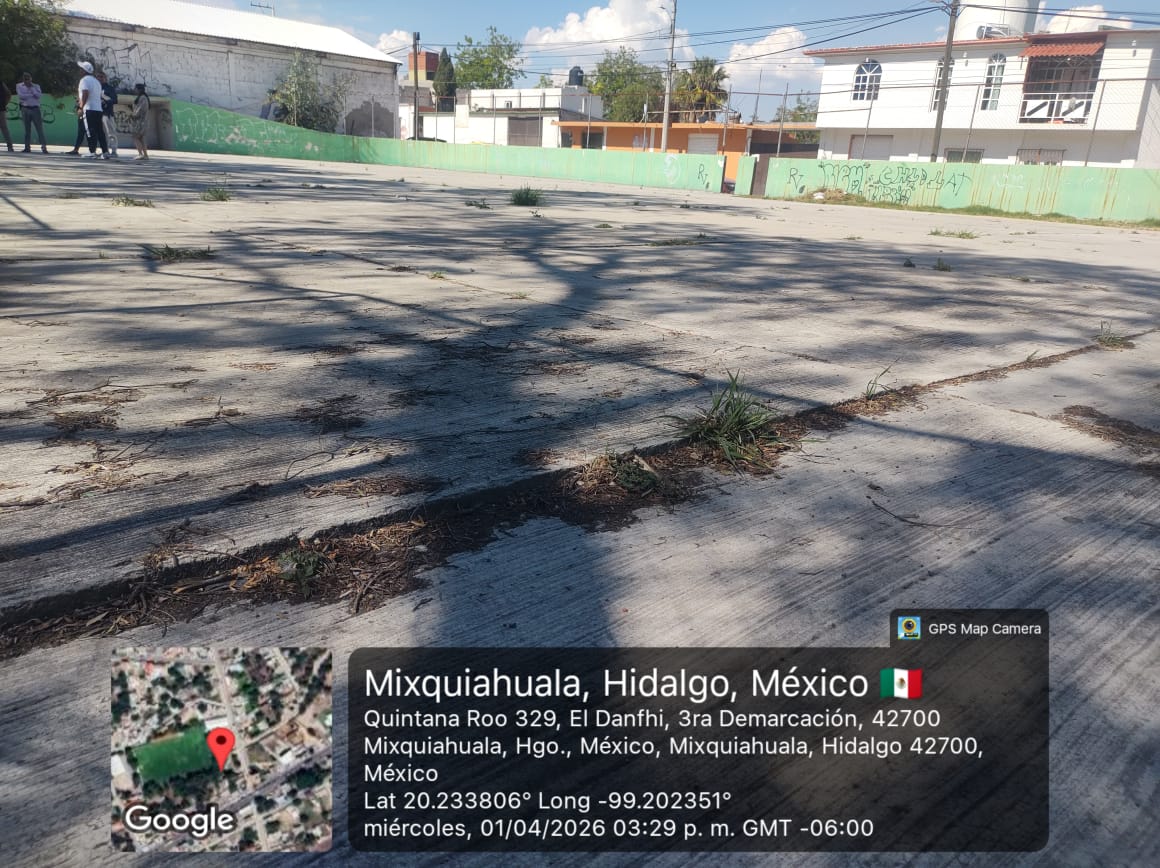 REHABILITACIÓN DE CANCHA FÚTBOL 7 EN UNIDAD DEPORTIVA REFORMA EN MIXQUIAHUALA DE JUÁREZ