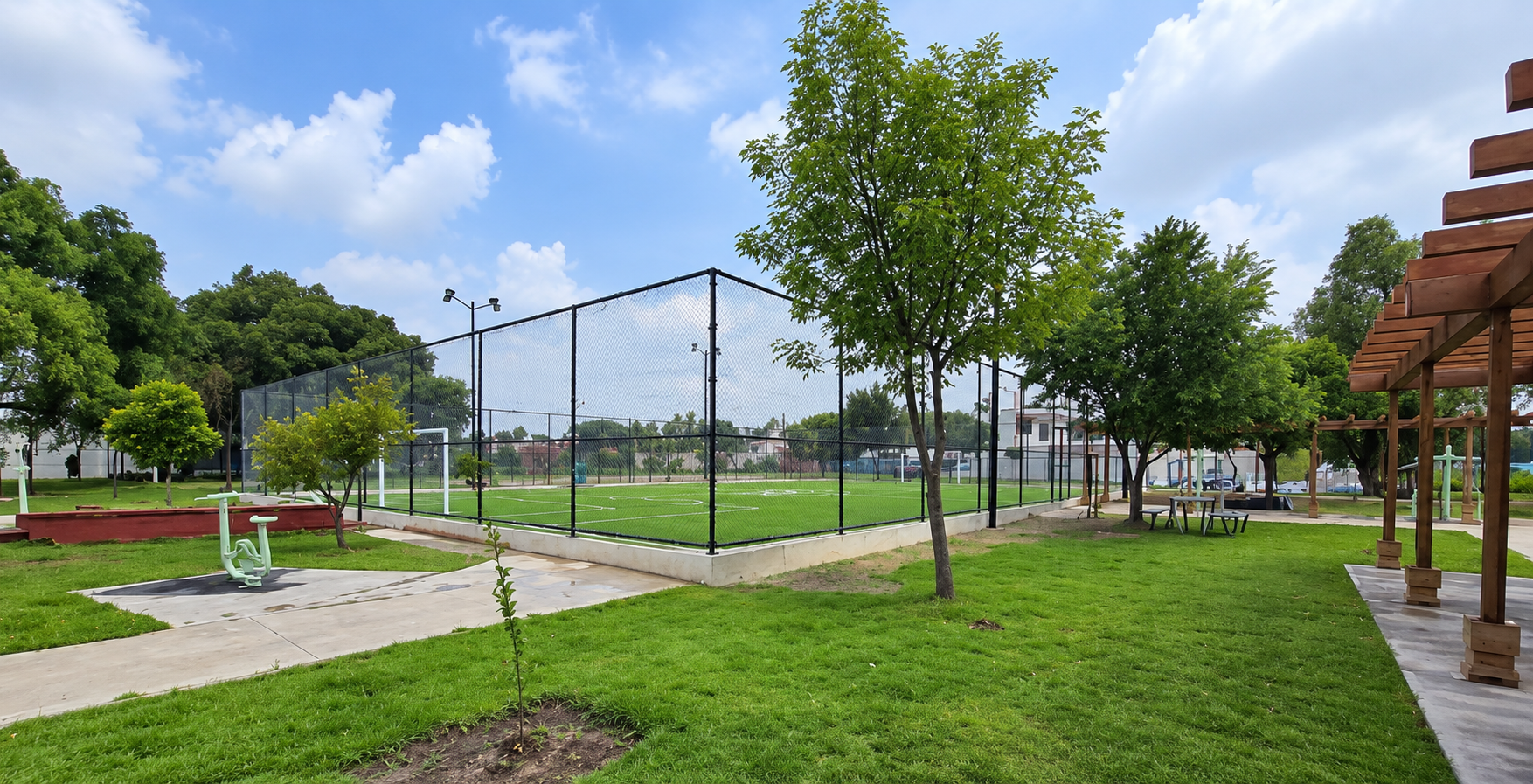 CONSTRUCCIÓN DE CANCHA FÚTBOL 5 EN PARQUE DE LAS AVIONETAS EN NEXTLALPAN