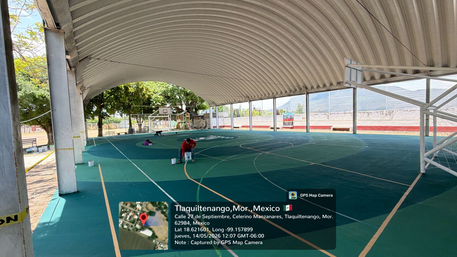 REHABILITACIÓN DE MULTICANCHA EN DEPORTIVA CELERINO MANZANAREZ EN TLAQUILTENANGO