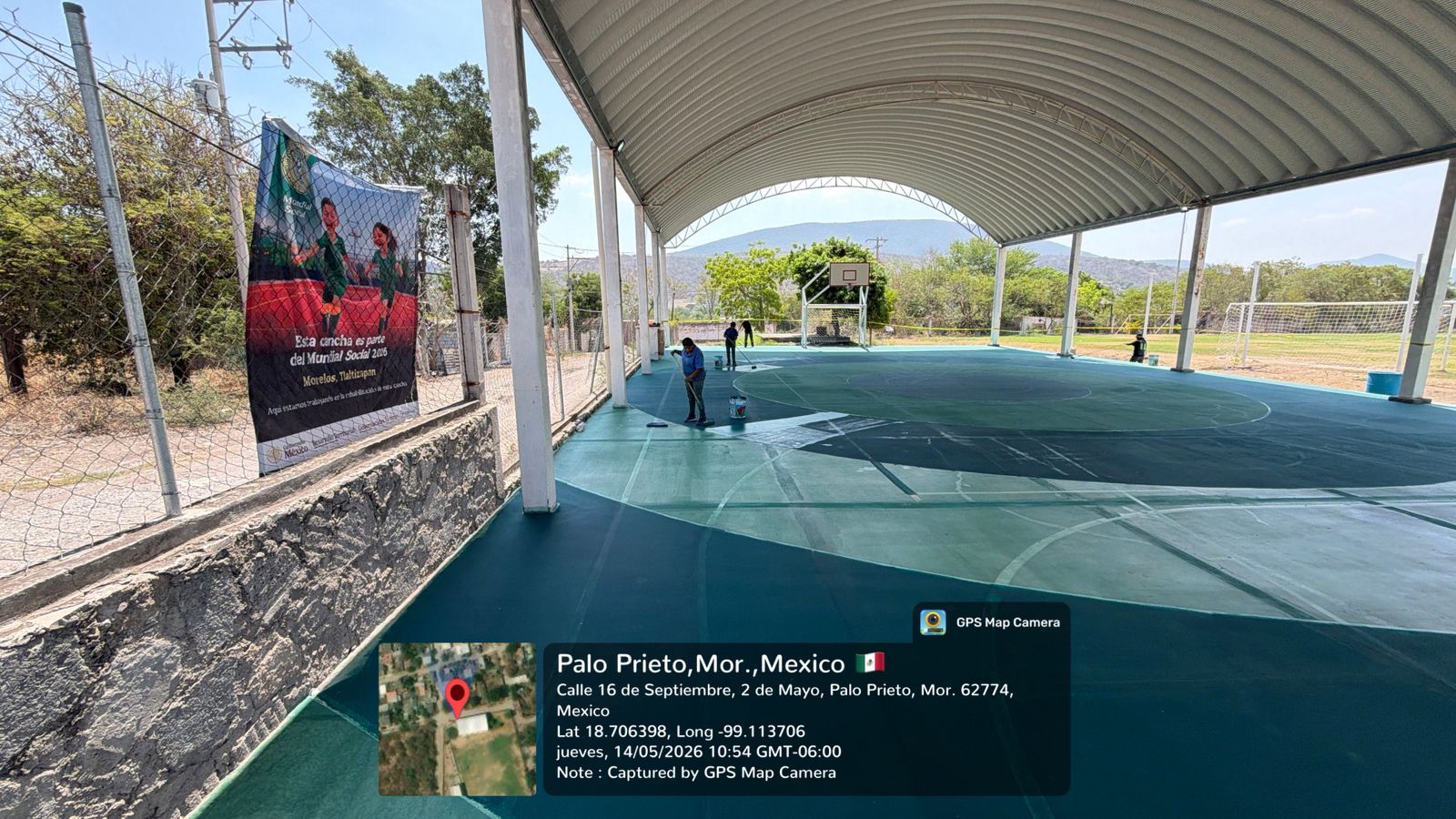 REHABILITACIÓN DE MULTICANCHA 1 EN PALO PRIETO EN TLALTIZAPÁN DE ZAPATA