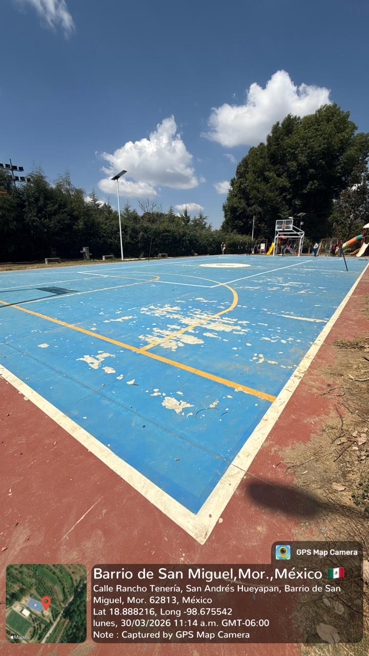 REHABILITACIÓN DE MULTICANCHA EN PARQUE TLALOGAN EN HUEYAPAN