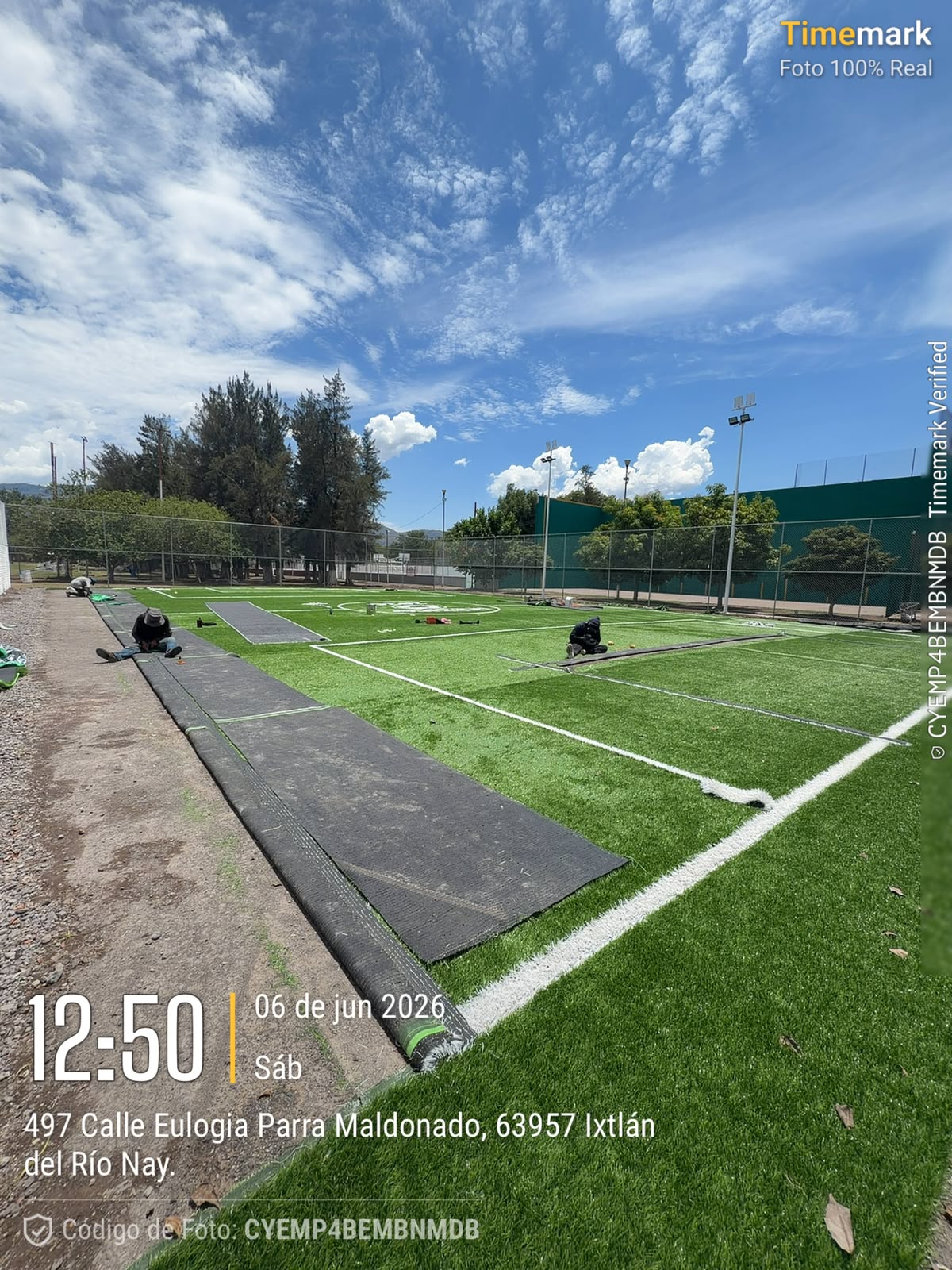CONSTRUCCIÓN DE CANCHA FÚTBOL 5 EN UNIDAD DEPORTIVA ROBERTO GÓMEZ REYES  EN IXTLÁN DEL RÍO