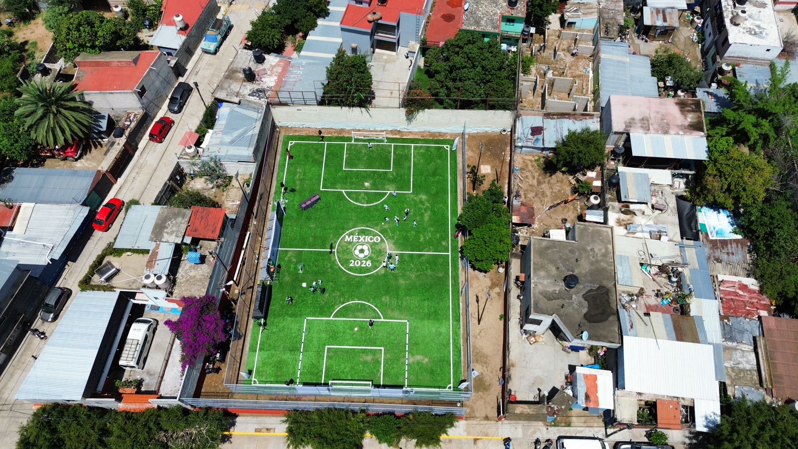CONSTRUCCIÓN DE CANCHA FÚTBOL 5 EN SAN MARTÍN MEXICAPAM EN OAXACA DE JUÁREZ