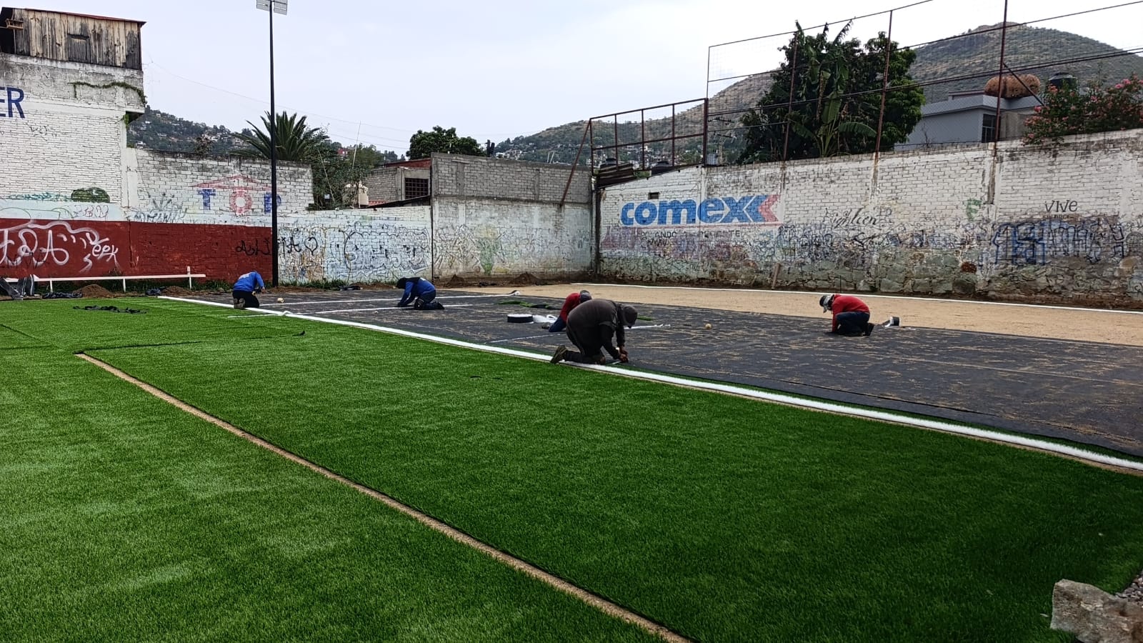 CONSTRUCCIÓN DE CANCHA FÚTBOL 5 EN SAN MARTÍN MEXICAPAM EN OAXACA DE JUÁREZ