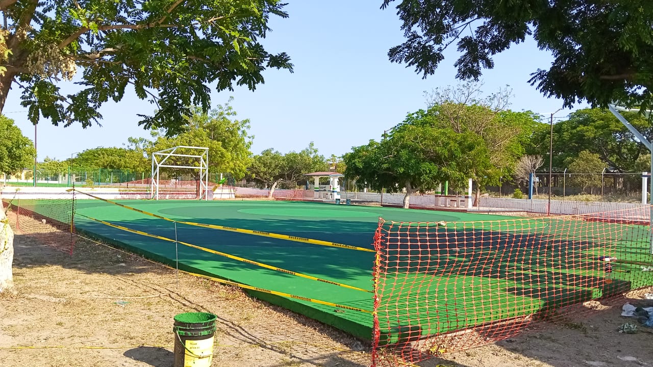 REHABILITACIÓN DE MULTICANCHA LORENZA SANTIAGO EN JUCHITÁN DE ZARAGOZA