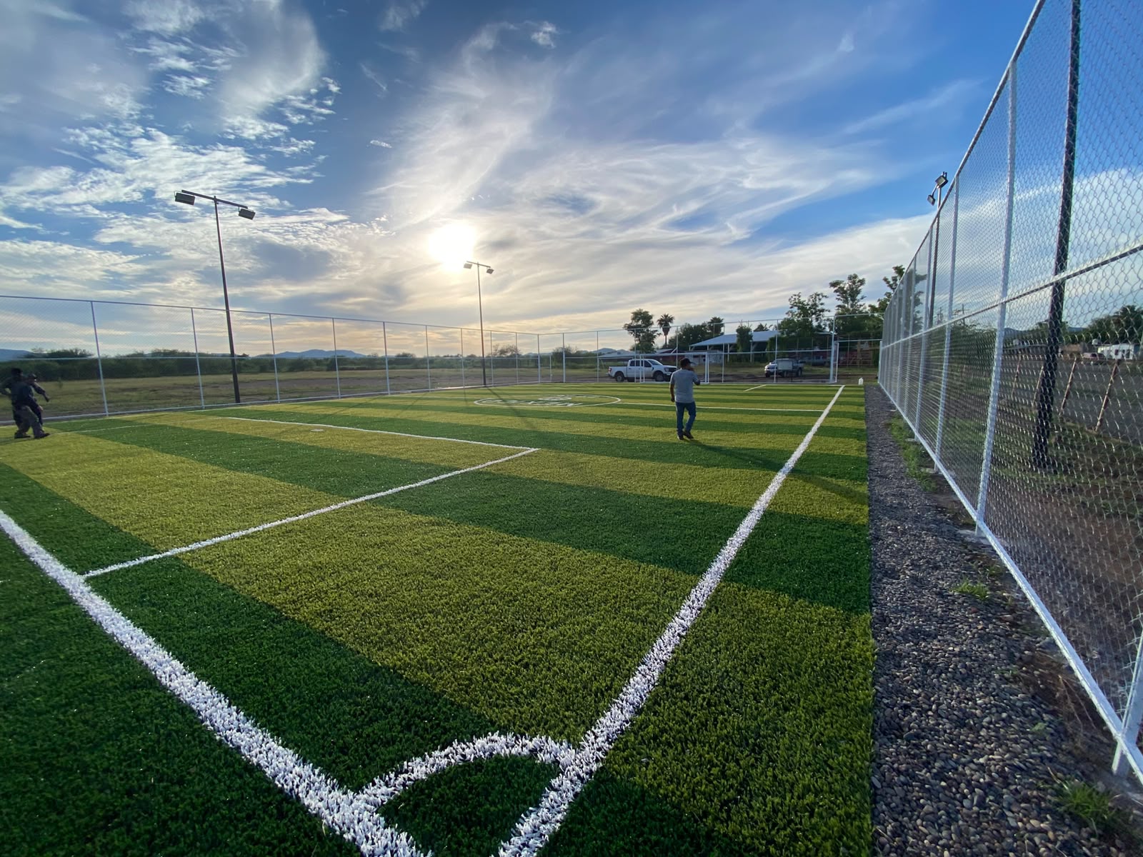 CONSTRUCCIÓN DE CANCHA FÚTBOL 5 EN CANCHA BASUCHI EN BACERAC