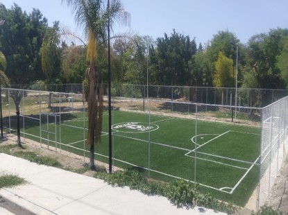 CONSTRUCCIÓN DE CANCHA DE FÚTBOL 5 EN LA JOYA DE SAN PEDRO AJOQUIACO EN TEHUACÁN