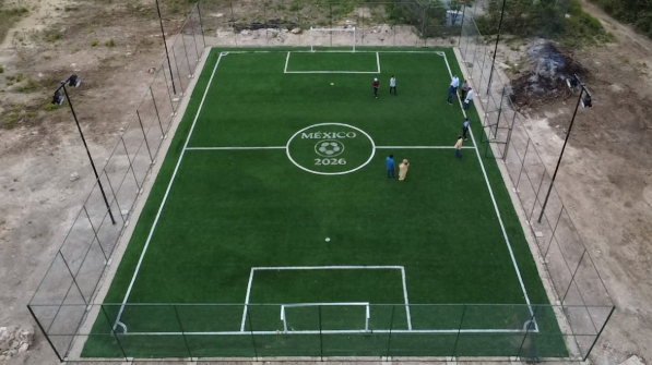 CONSTRUCCIÓN DE CANCHA DE FÚTBOL 5 EN EL CENTRO DEPORTIVO MUNICIPAL EN BACALAR