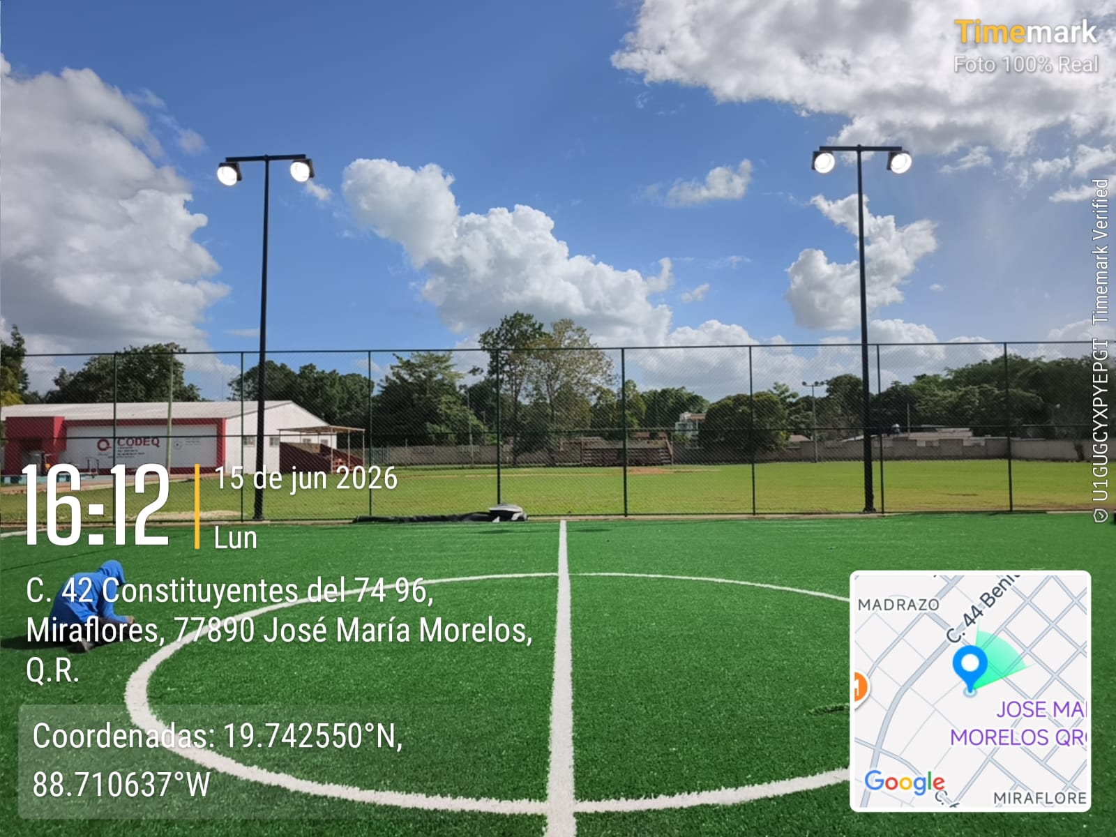 CONSTRUCCIÓN DE CANCHA DE FÚTBOL 5 EN EL DOMO DOBLE DE LA UNIDAD DEPORTIVA EN JOSÉ MARÍA MORELOS