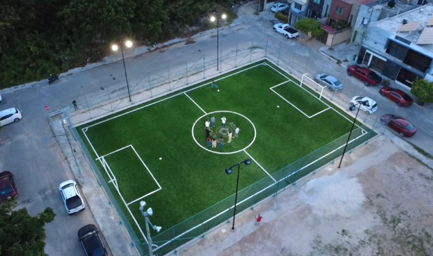 CONSTRUCCIÓN DE CANCHA DE FÚTBOL 5 EN EL FRACC PACTO OBRERO FÚTBOL 5 EN OTHÓN P. BLANCO